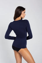 T-shirt da donna in microfibra girocollo - l