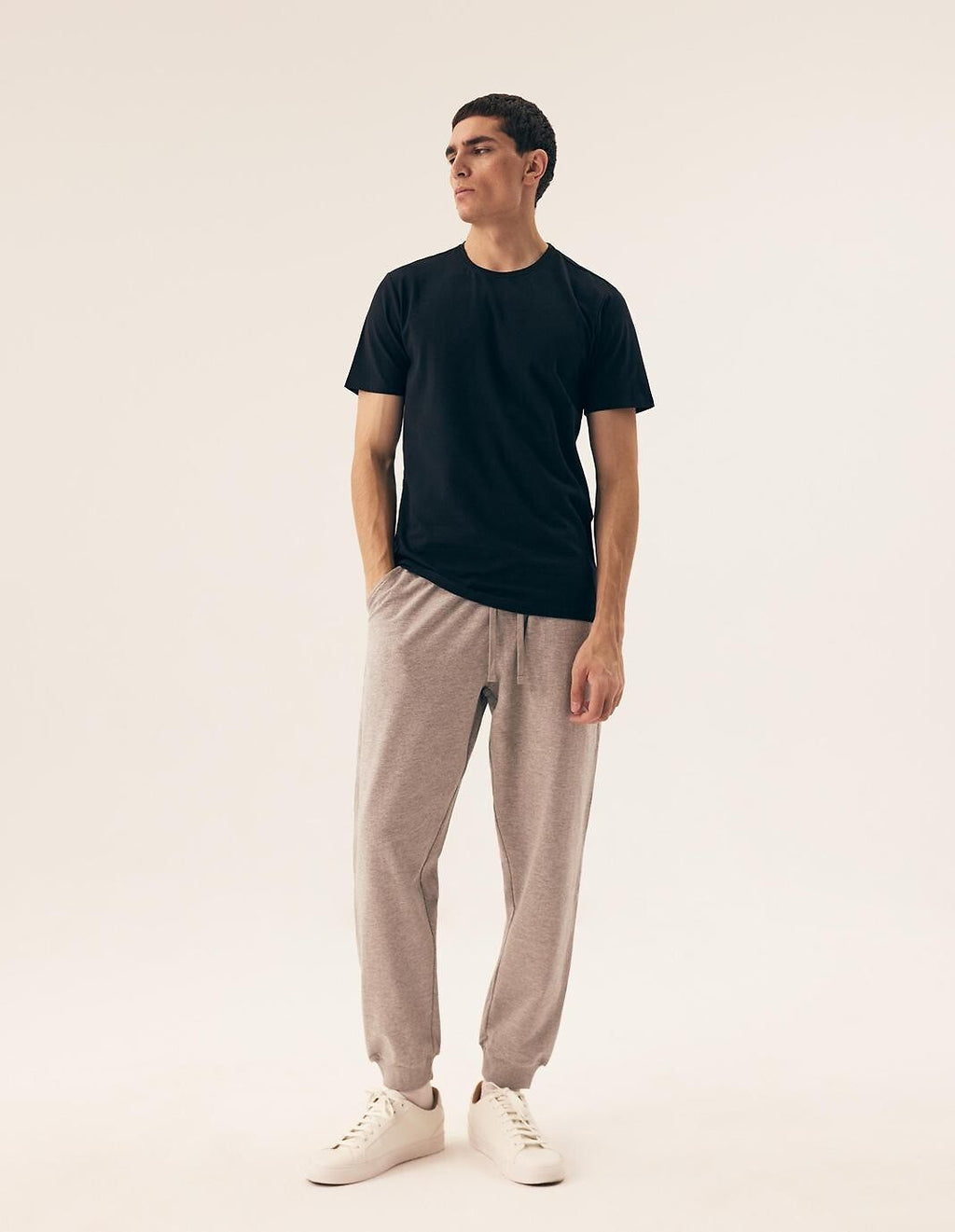 T-shirt uomo nera girocollo in cotone - confezione da 2