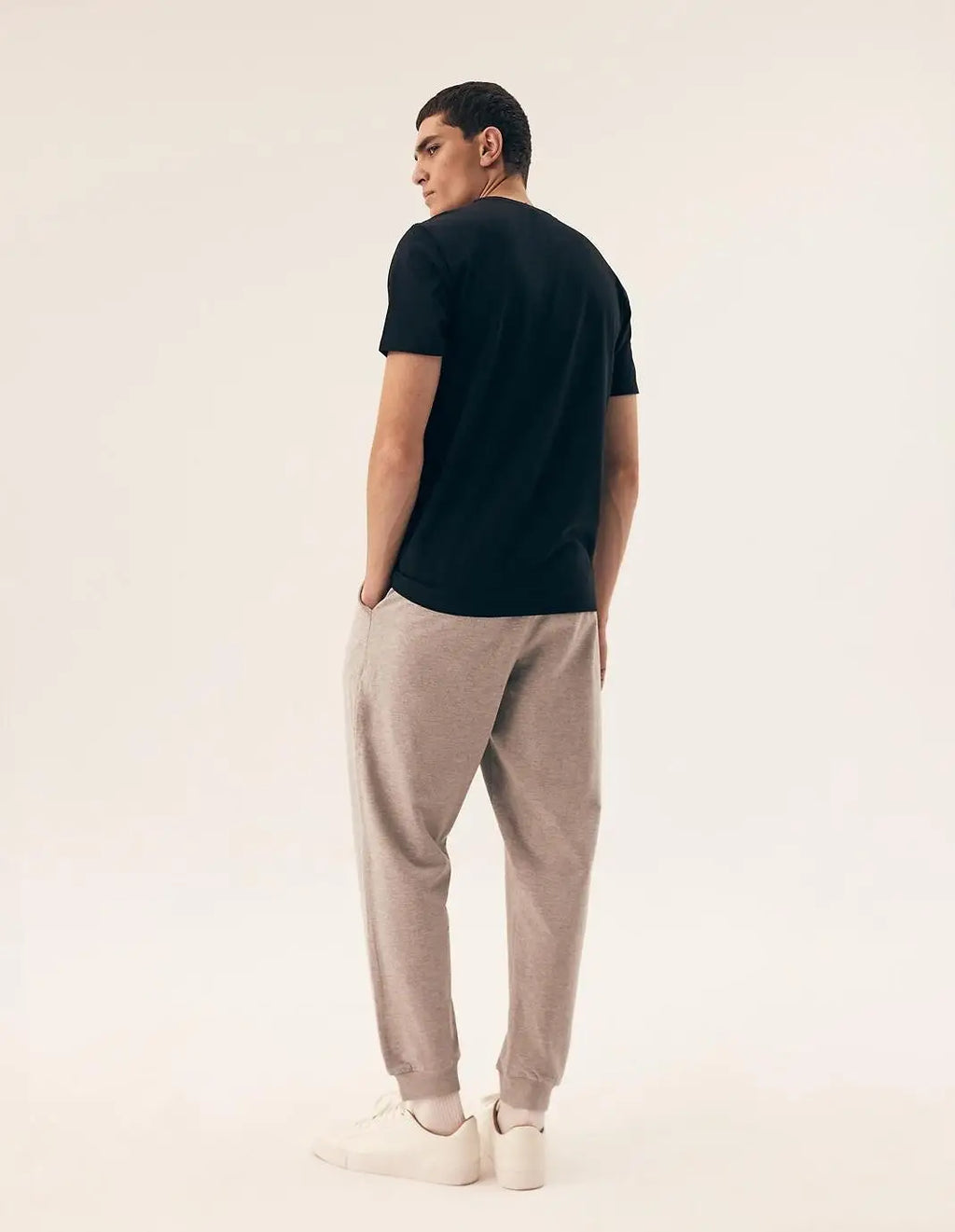 T-shirt uomo nera girocollo in cotone - confezione da 2