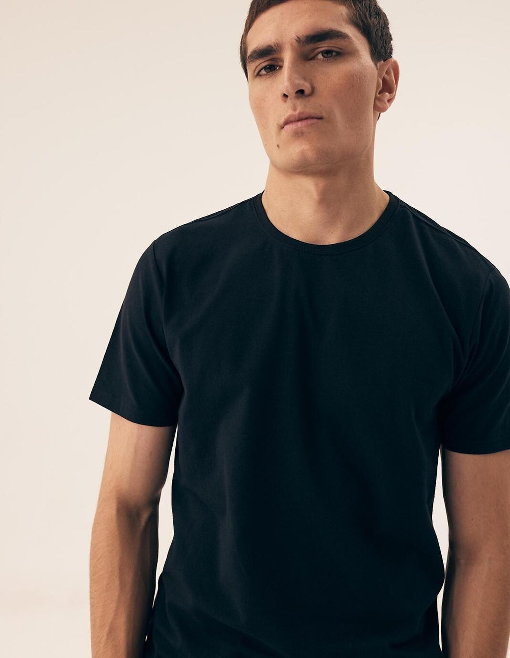 T-shirt uomo nera girocollo in cotone - confezione da 2