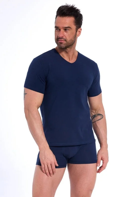 T-shirt uomo scollo a v - 100% cotone soft-touch (authentic