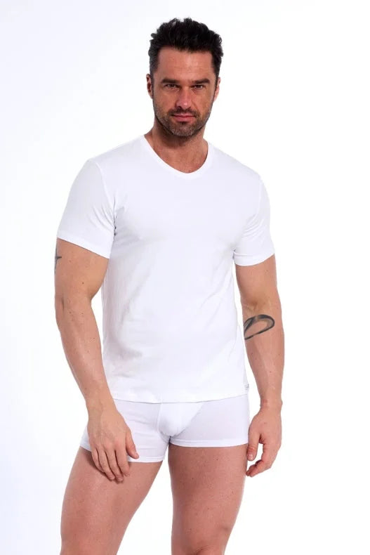 T-shirt uomo scollo a v - 100% cotone soft-touch (authentic