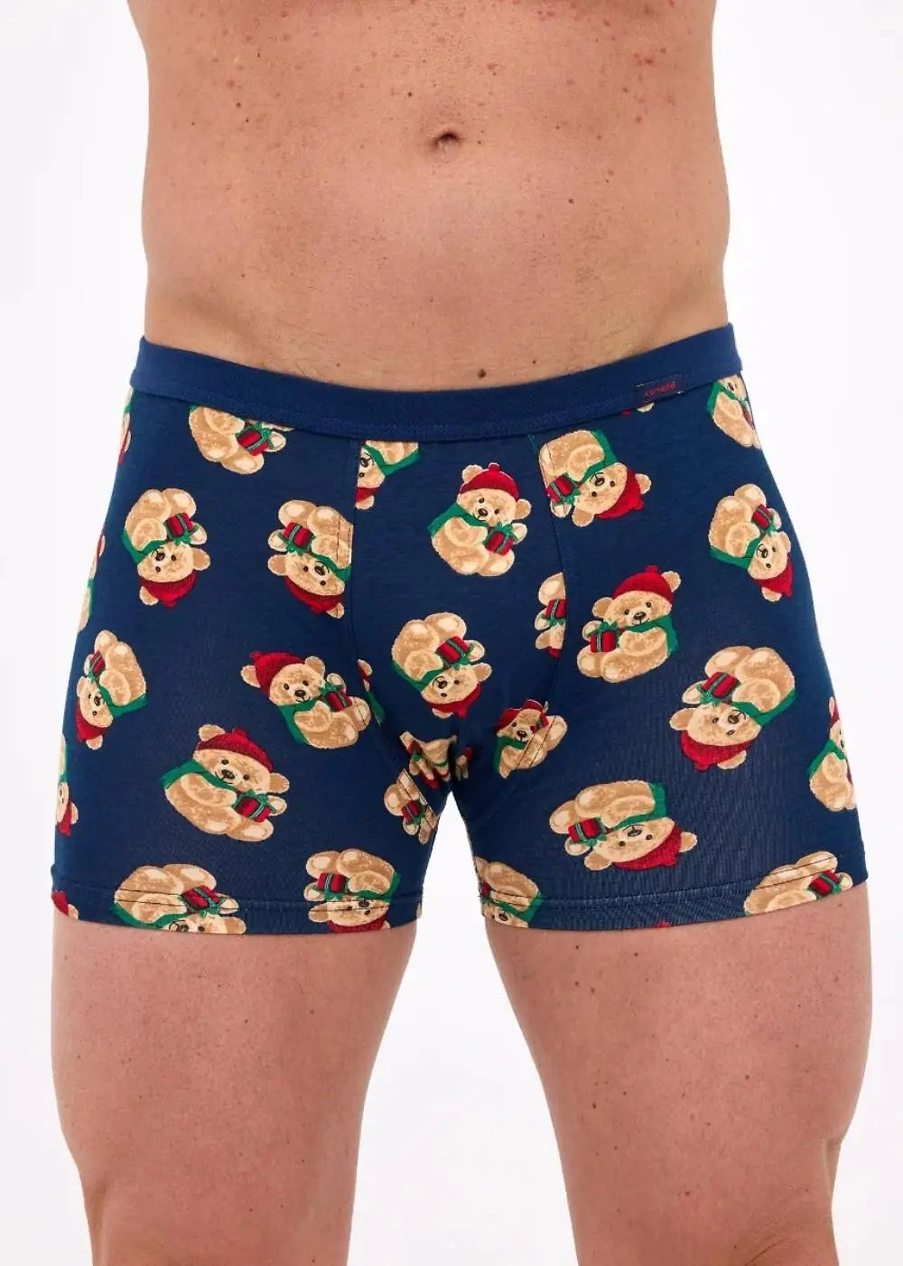 Teddy christmas | boxer uomo aderenti blu con orsetti