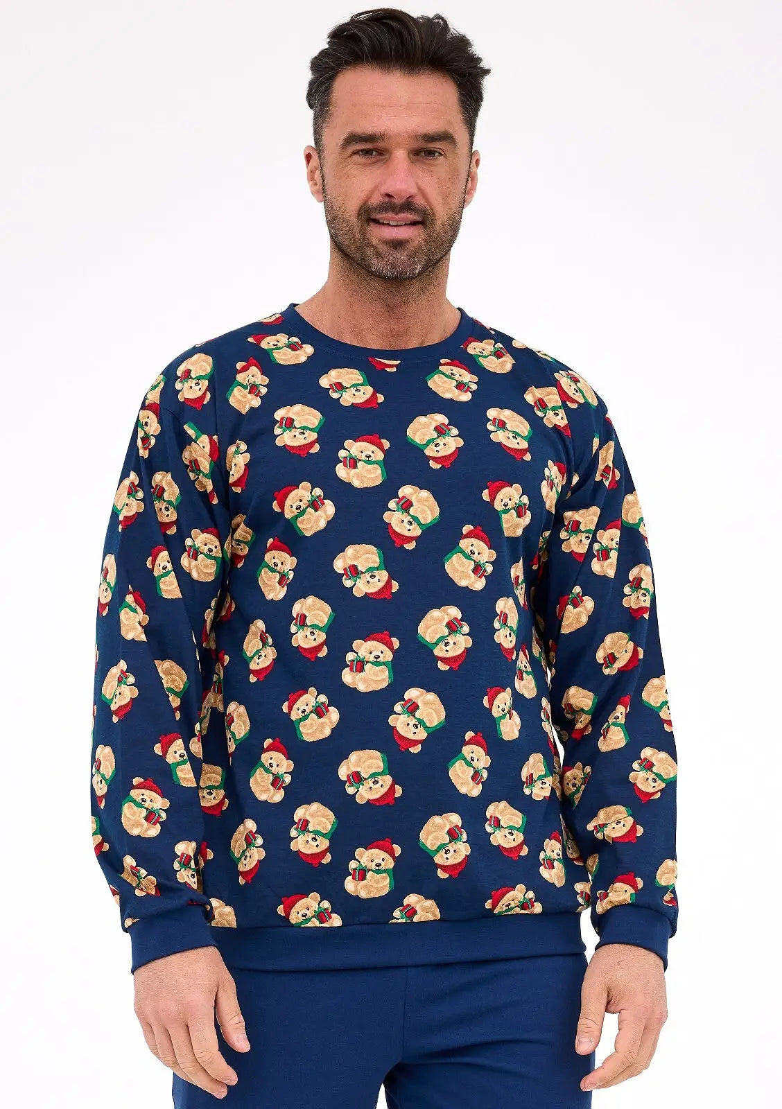 Teddy christmas | pigiama uomo in cotone – collezione natale