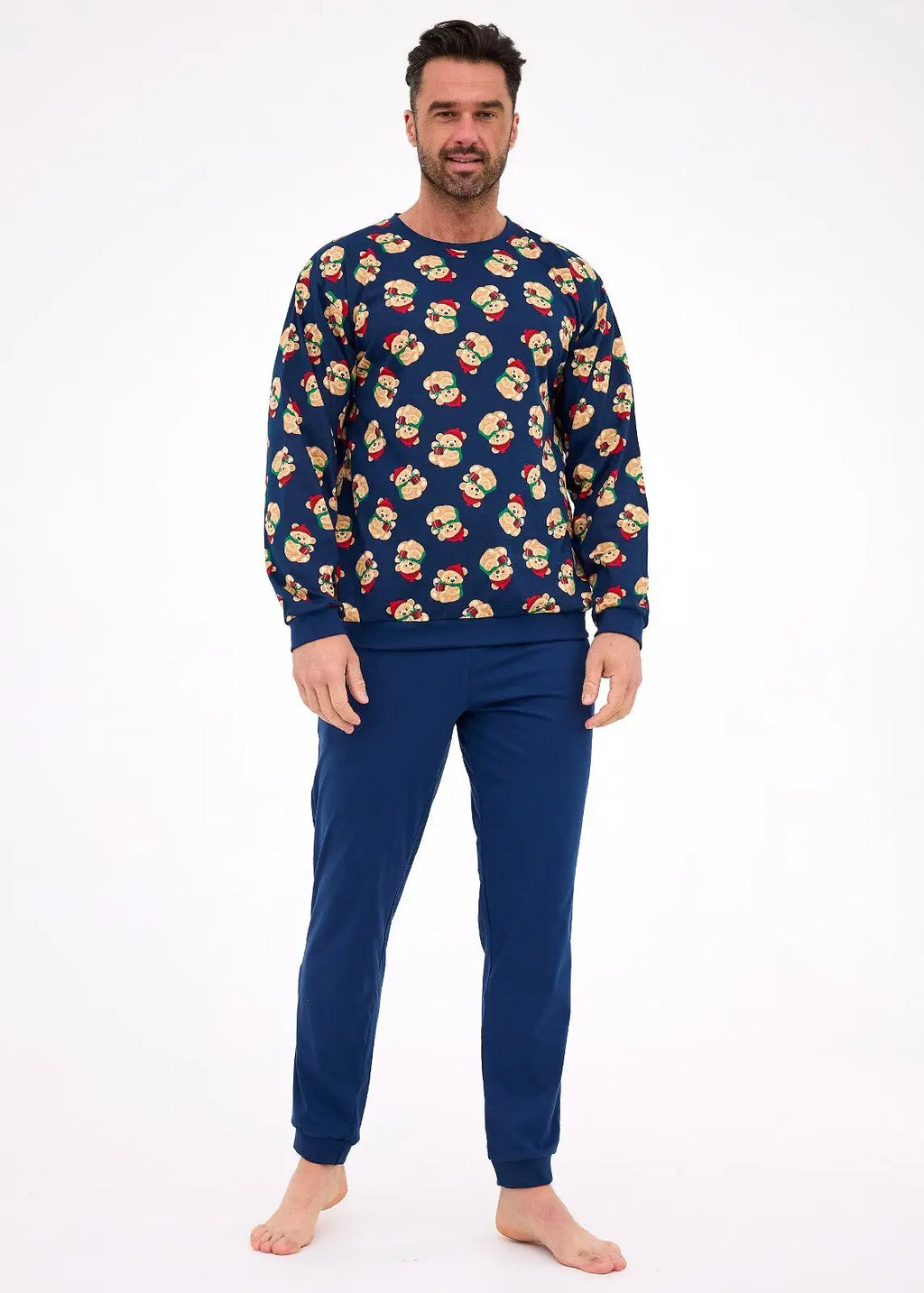 Teddy christmas | pigiama uomo in cotone – collezione natale