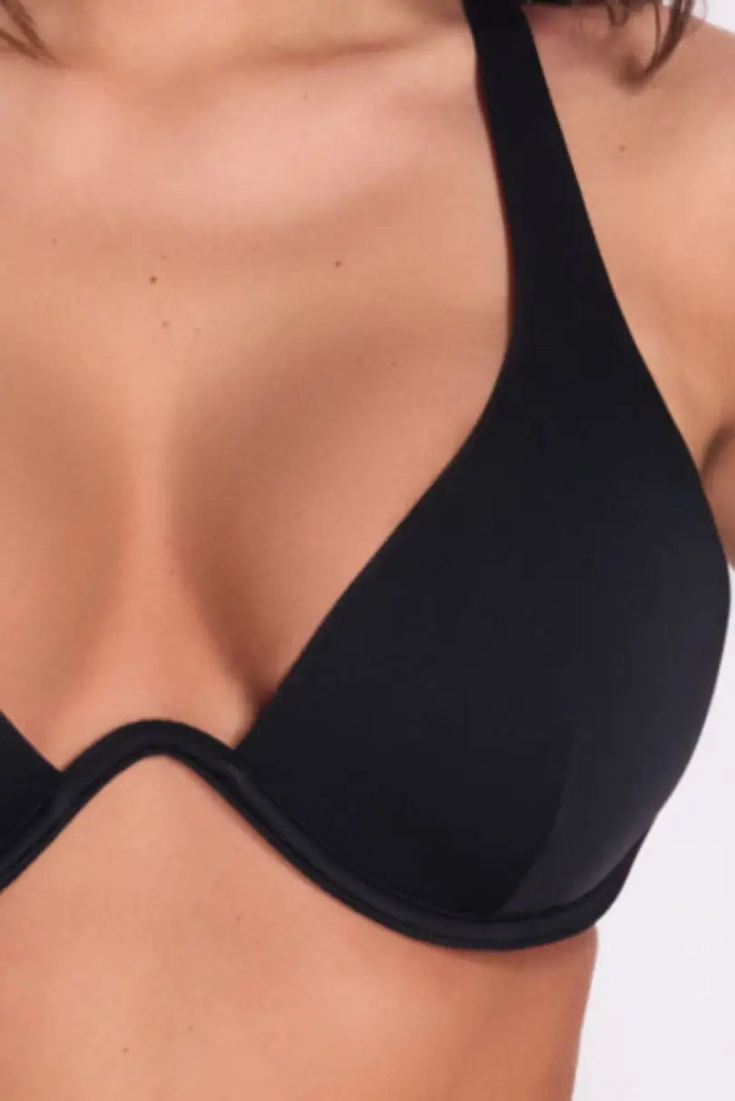 Top bikini soft con allacciatura a fiocco (new black)