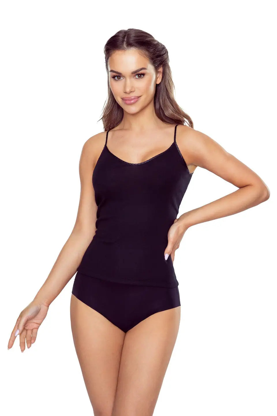 Top donna 100% cotone con bordo in raso - maja