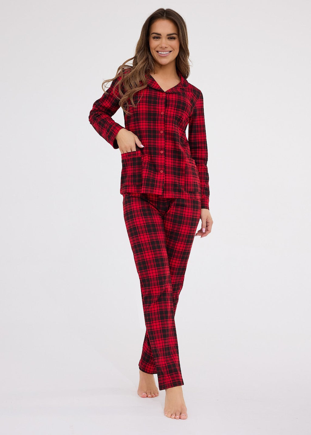 Tracy | pigiama donna in cotone con stampa a quadri