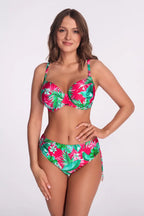 (tropical bloom) slip bikini – vita alta con laccetti