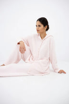Venya - pigiama caldo da donna in tessuto soft con cappuccio
