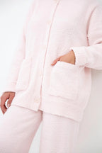 Venya - pigiama caldo da donna in tessuto soft con cappuccio