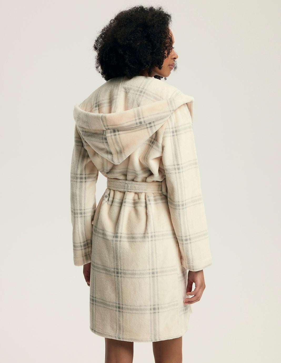 Vestaglia da camera donna con cappuccio a quadri | danna