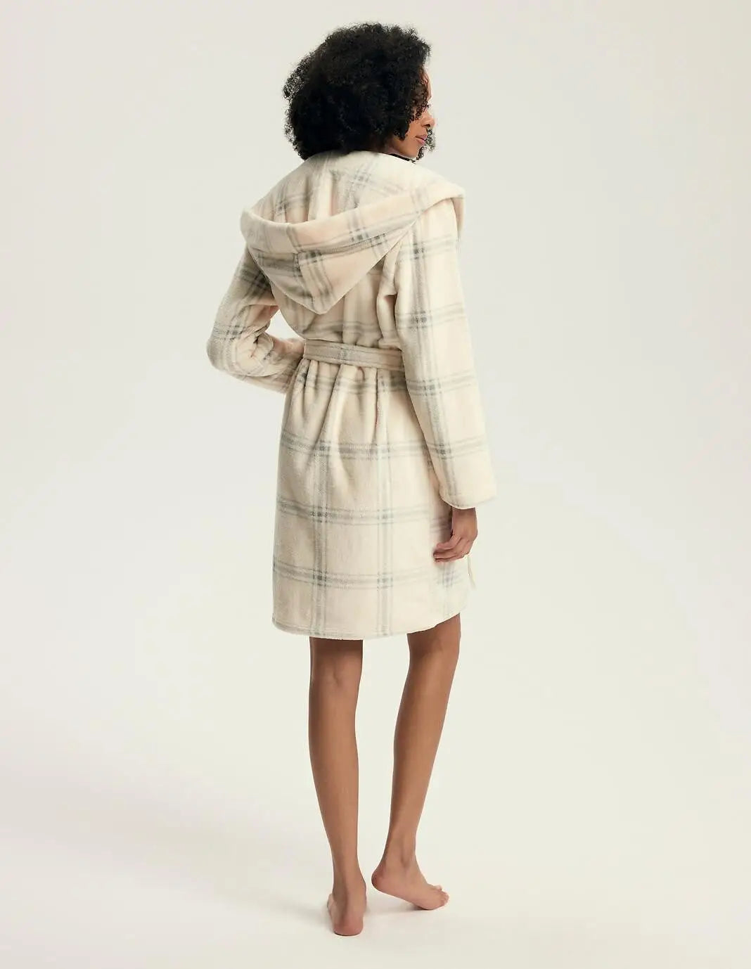 Vestaglia da camera donna con cappuccio a quadri | danna