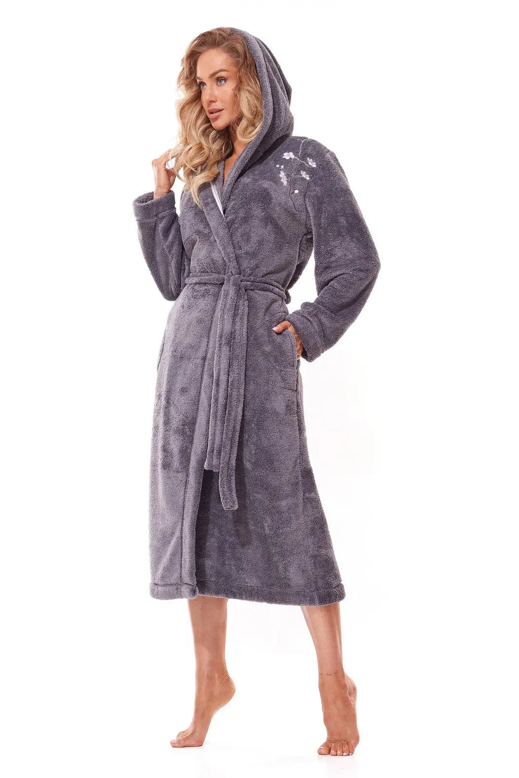 Vestaglia da camera lunga con cappuccio per donna - lili