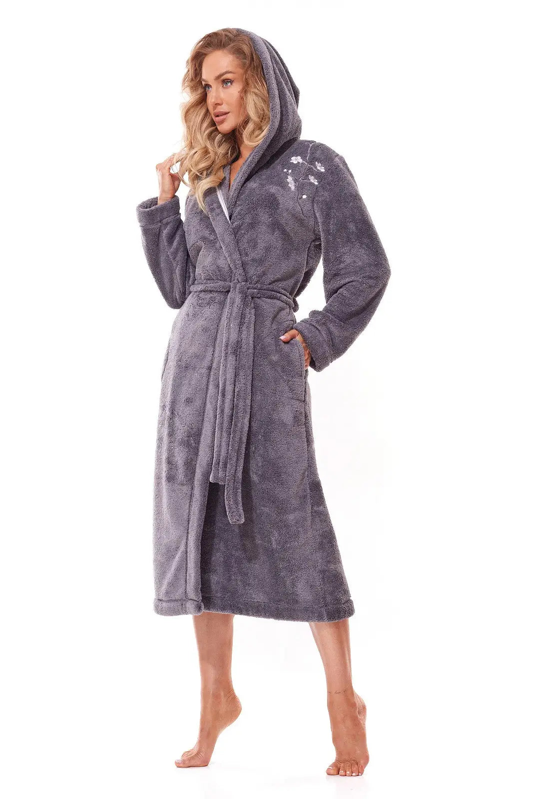 Vestaglia da camera lunga con cappuccio per donna - lili