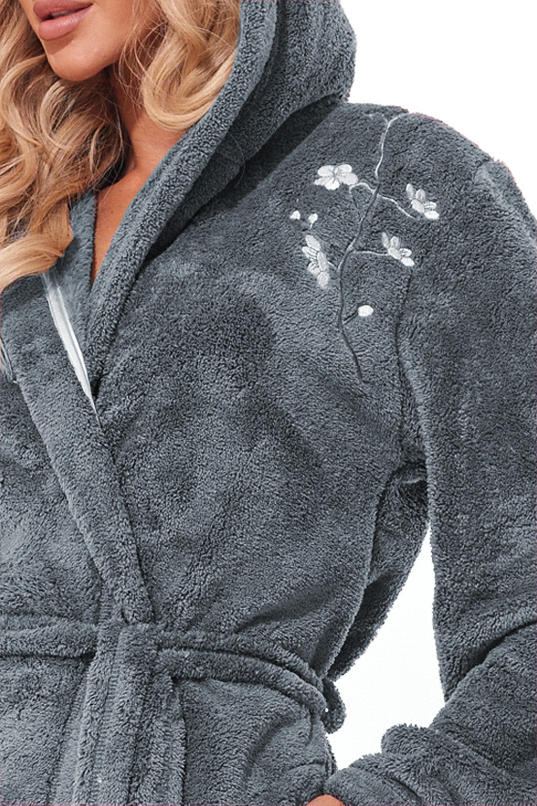 Vestaglia da camera lunga con cappuccio per donna - lili