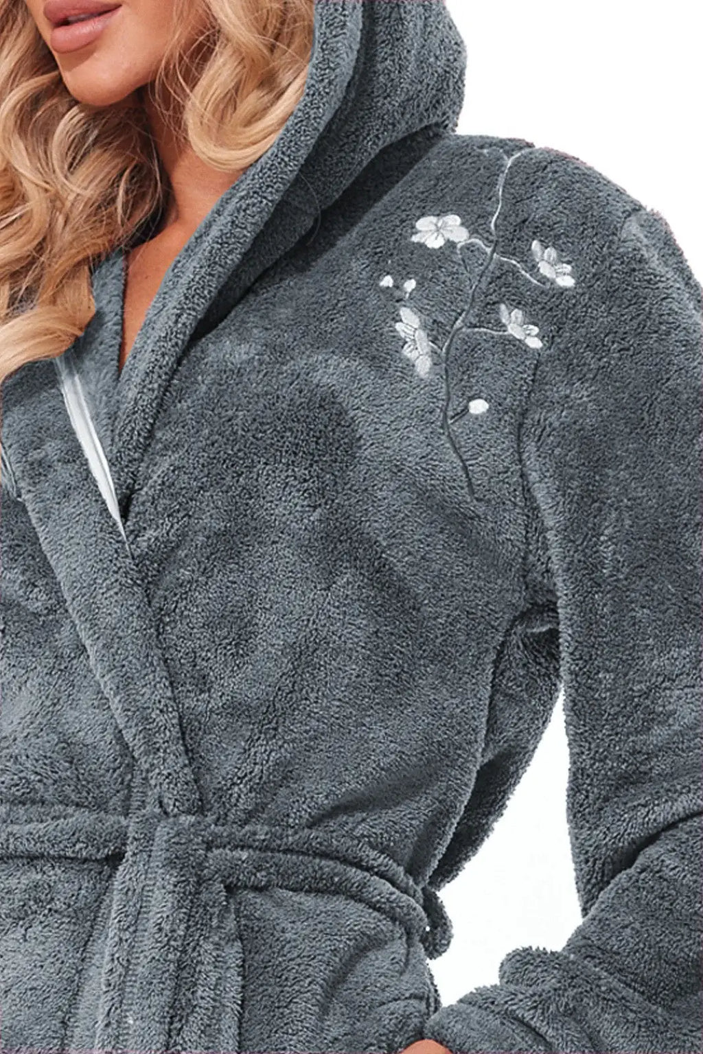 Vestaglia da camera lunga con cappuccio per donna - lili