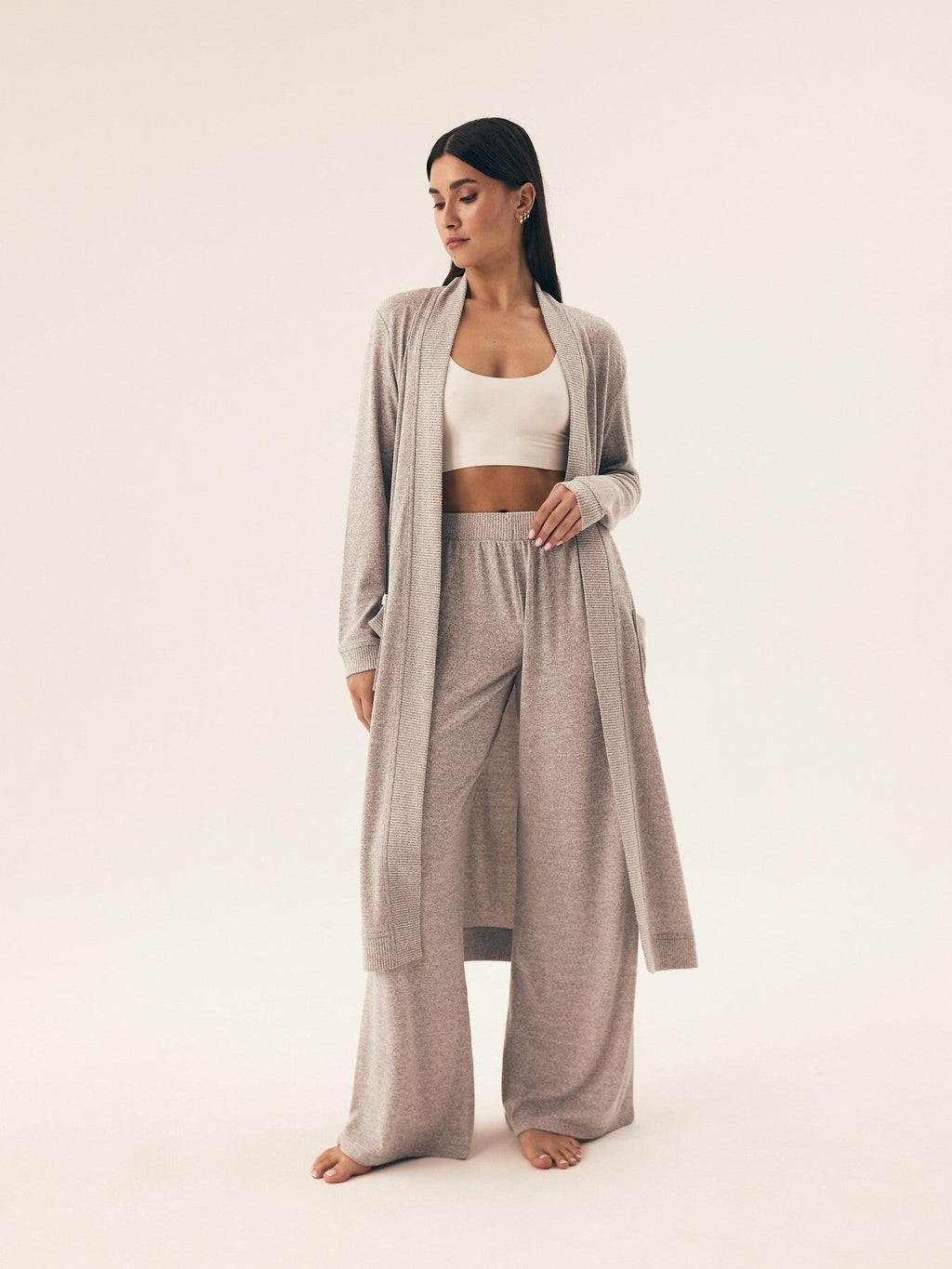 Vestaglia da camera lunga donna - fudge