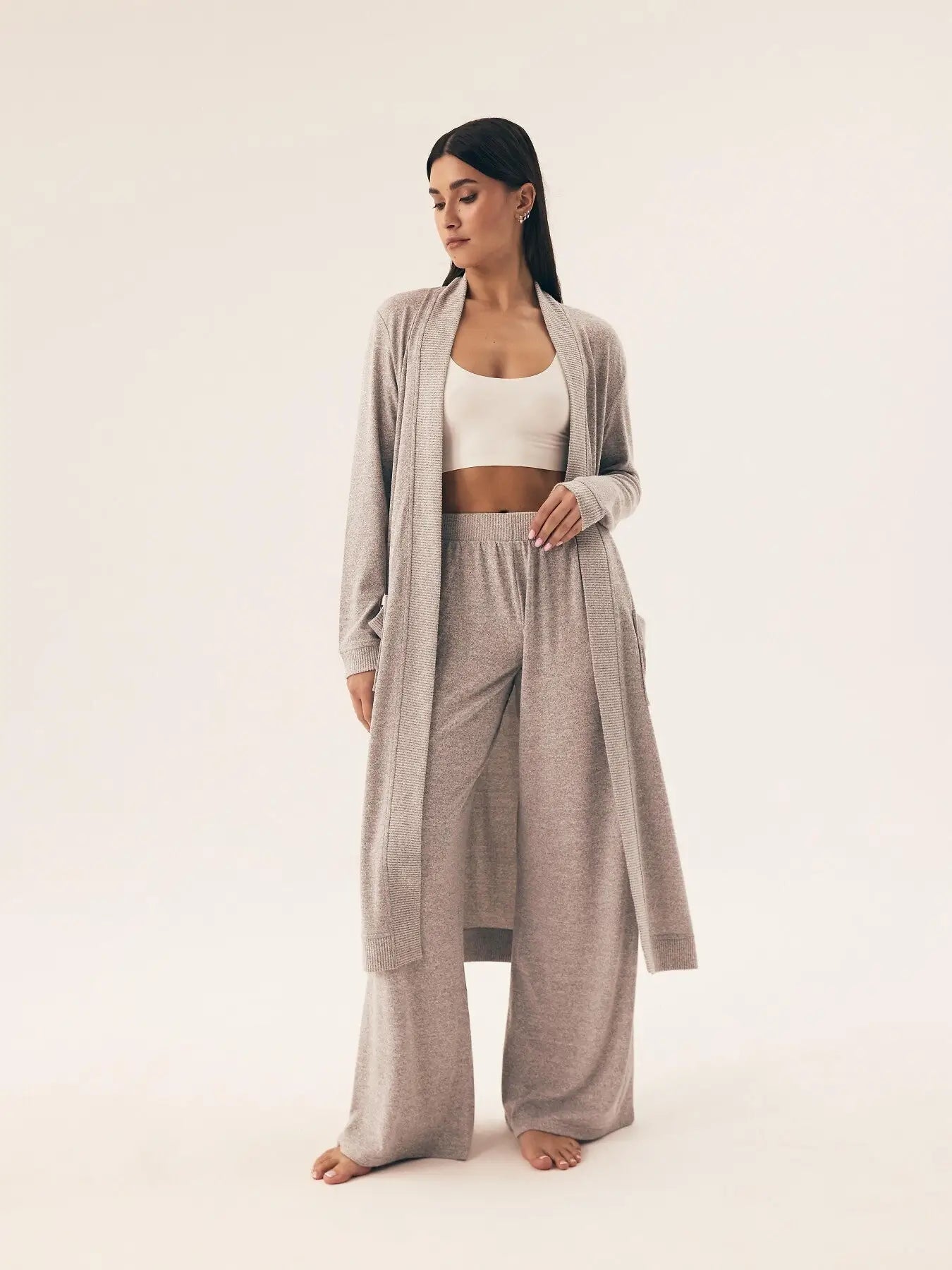 Vestaglia da camera lunga donna - fudge