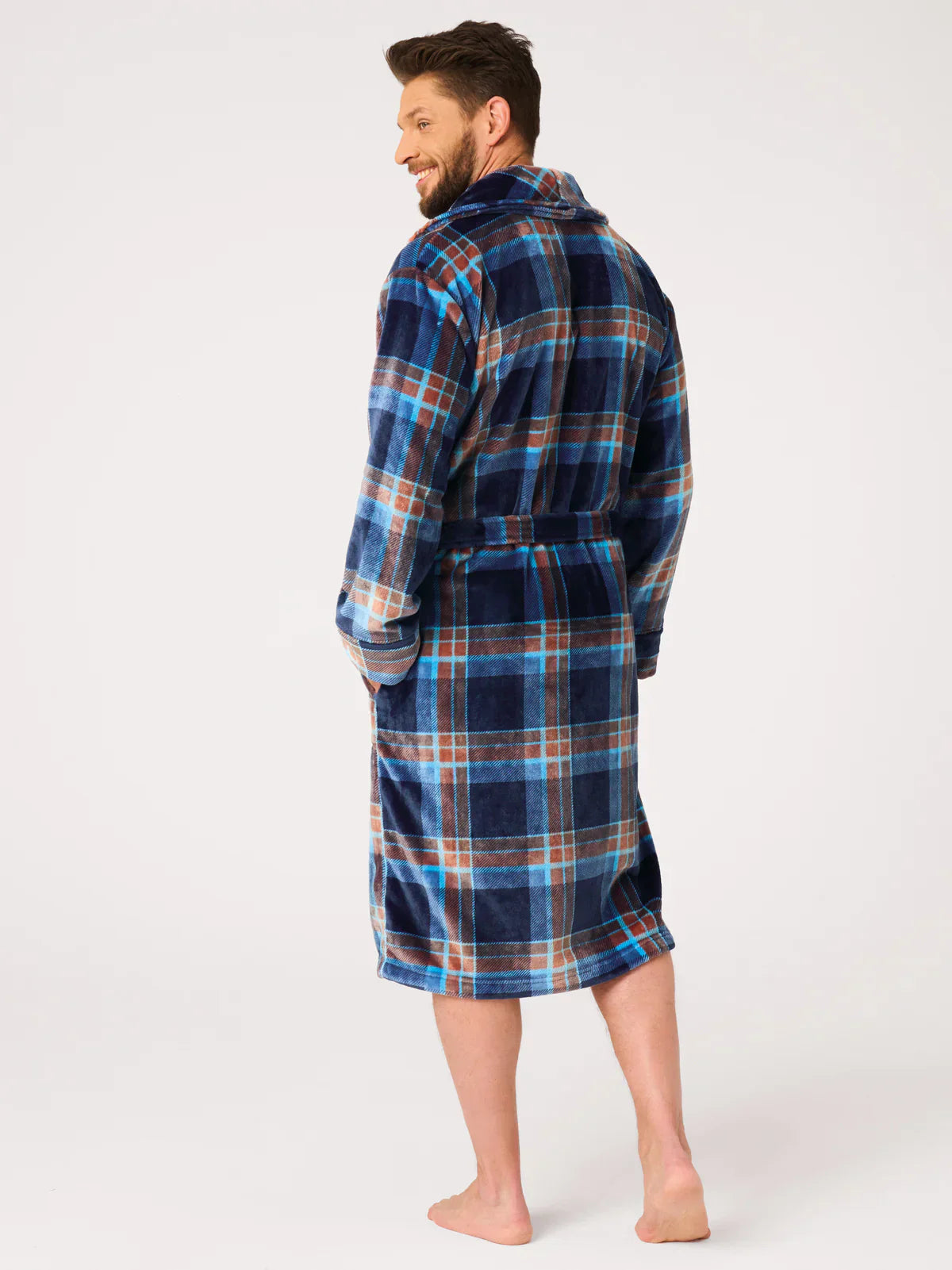 Vestaglia classica da uomo in pile scozzese | mgl 431