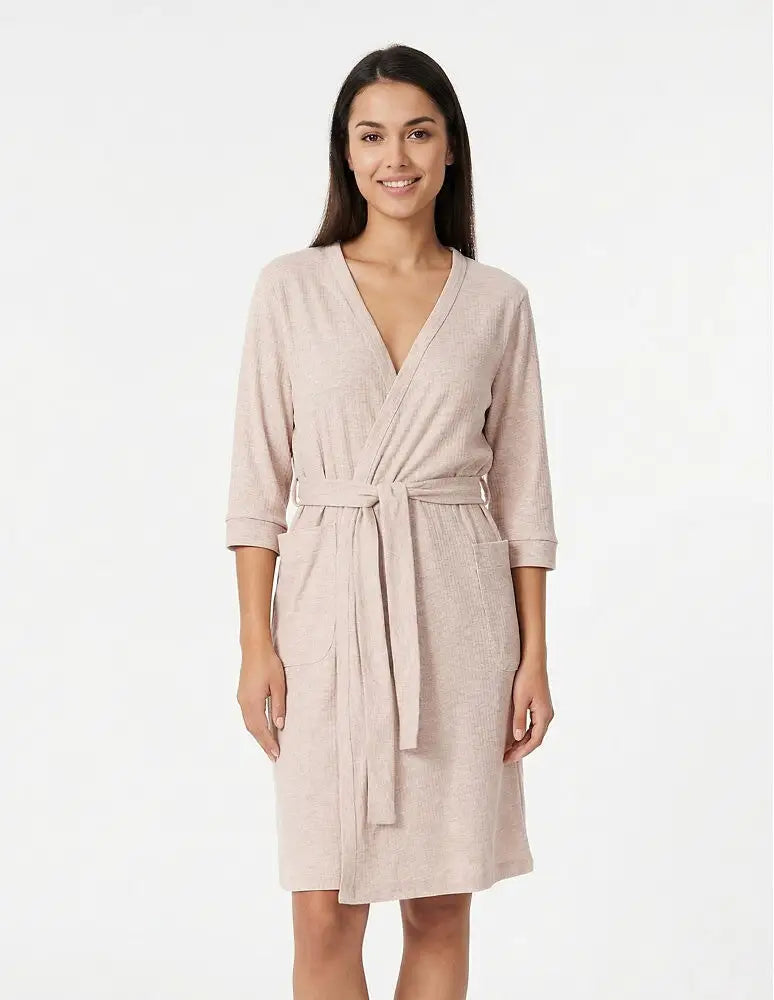 Vestaglia melange soft-touch – comfort elegante e praticità