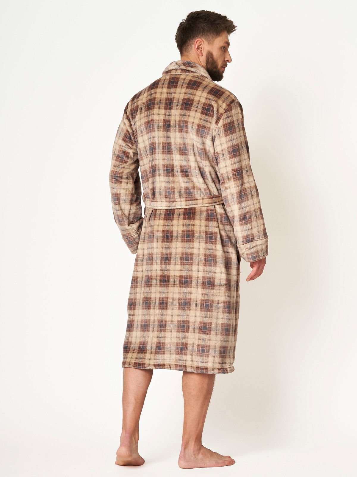 Vestaglia da uomo in morbido tessuto a quadri | mgl 402