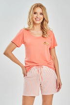 Viola | pigiama donna estivo in cotone – t-shirt con stampa