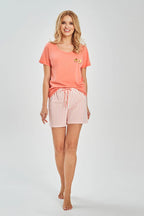Viola | pigiama donna estivo in cotone – t-shirt con stampa
