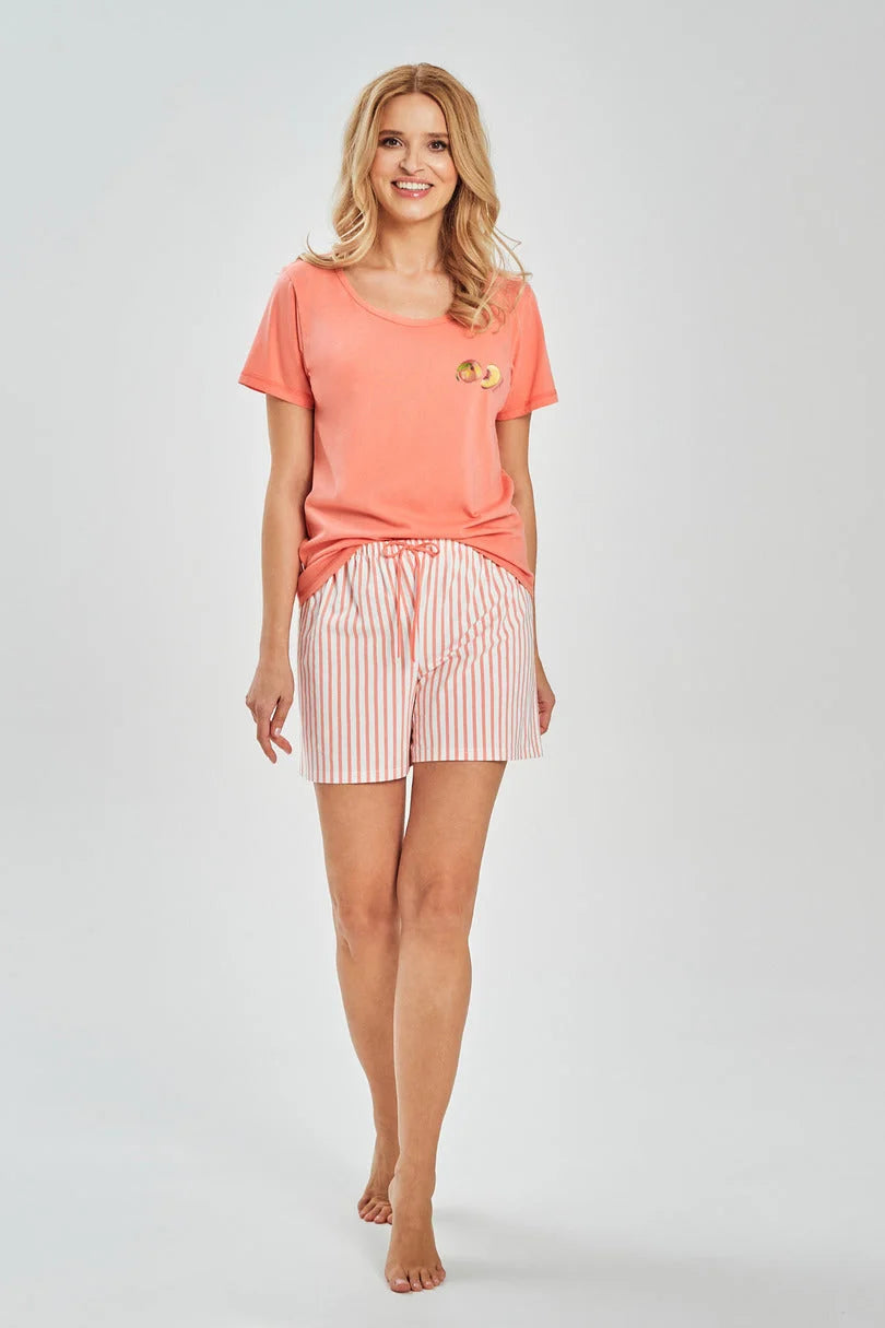 Viola | pigiama donna estivo in cotone – t-shirt con stampa