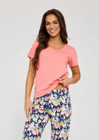 Violetta | pigiama donna in cotone – maglia con scollo a v