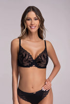 Yasmin | reggiseno push-up in pizzo - nero - 2104