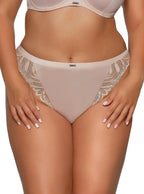 Yasmin | slip brasiliano in microfibra e pizzo - beige