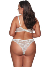 Yasmin | slip brasiliano in microfibra e pizzo - ecru