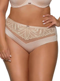 Yasmin | slip in microfibra e pizzo - beige - 2107
