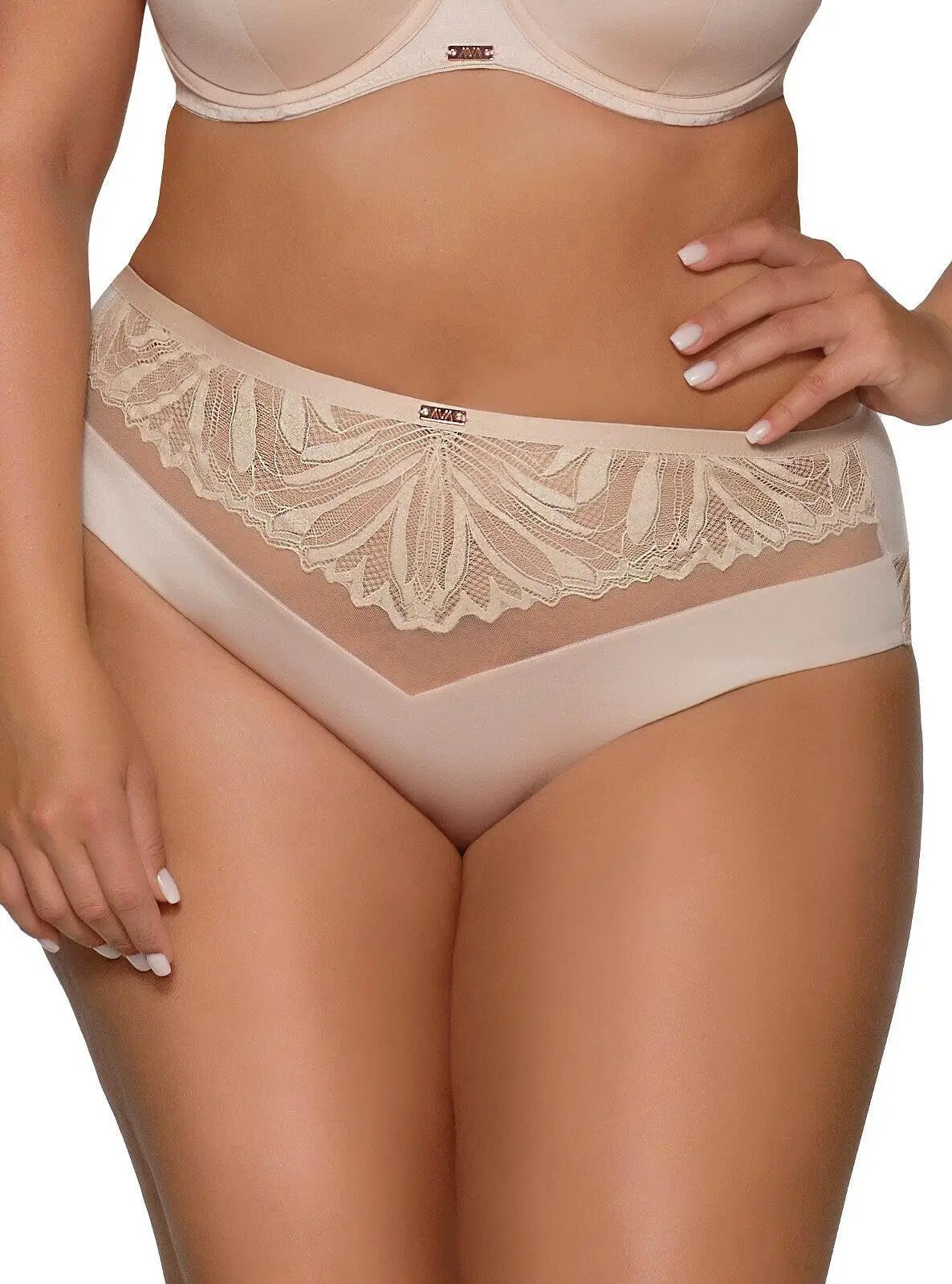 Yasmin | slip in microfibra e pizzo - beige - 2107