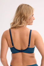 Yasmine | reggiseno semi soft blu con ricami