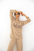 Zerina - tuta homewear da donna in soffice bouclé